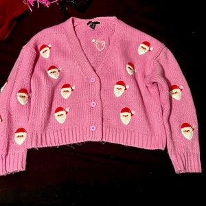 Pink Santa face sweater